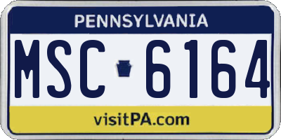 PA license plate MSC6164