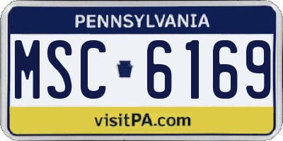 PA license plate MSC6169