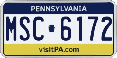 PA license plate MSC6172