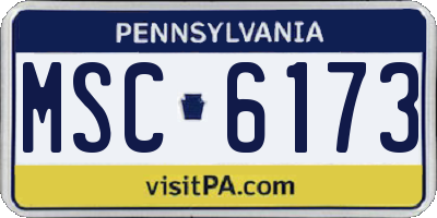 PA license plate MSC6173