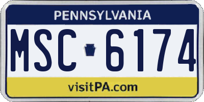 PA license plate MSC6174