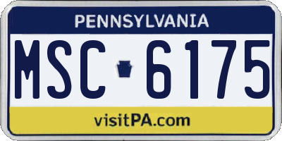 PA license plate MSC6175