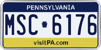 PA license plate MSC6176