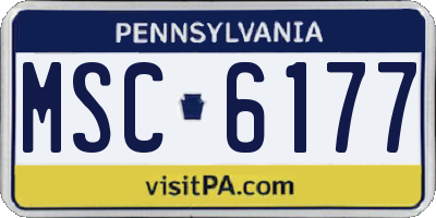 PA license plate MSC6177