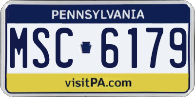 PA license plate MSC6179