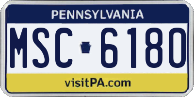 PA license plate MSC6180