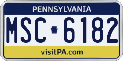 PA license plate MSC6182