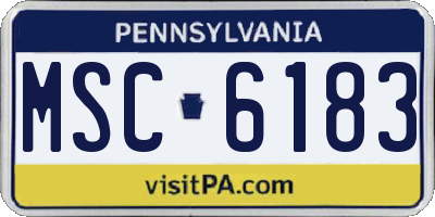 PA license plate MSC6183
