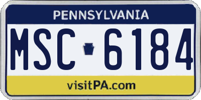 PA license plate MSC6184
