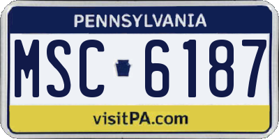 PA license plate MSC6187