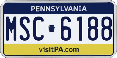 PA license plate MSC6188