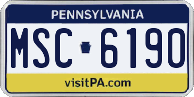 PA license plate MSC6190
