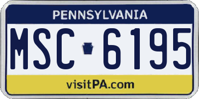 PA license plate MSC6195
