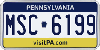 PA license plate MSC6199