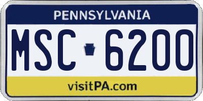 PA license plate MSC6200