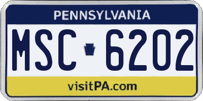 PA license plate MSC6202