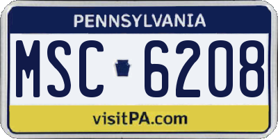 PA license plate MSC6208