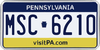 PA license plate MSC6210
