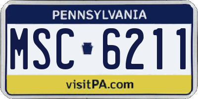 PA license plate MSC6211