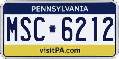 PA license plate MSC6212