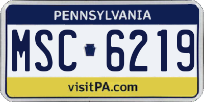 PA license plate MSC6219
