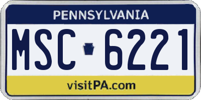 PA license plate MSC6221