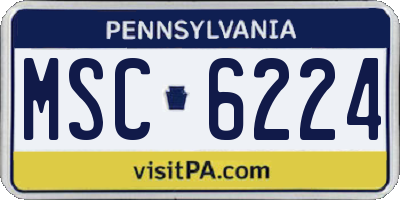 PA license plate MSC6224