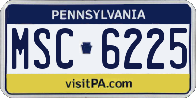 PA license plate MSC6225
