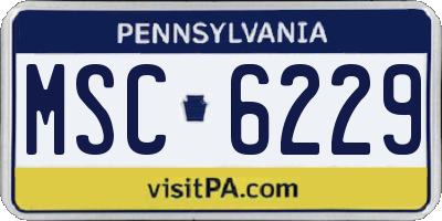 PA license plate MSC6229