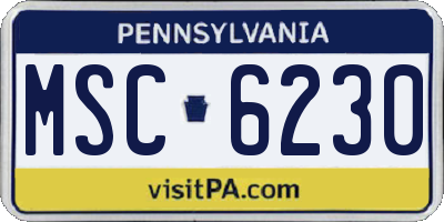 PA license plate MSC6230