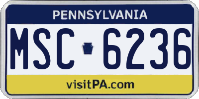 PA license plate MSC6236
