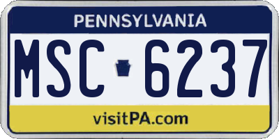 PA license plate MSC6237
