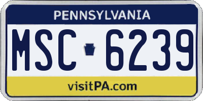 PA license plate MSC6239