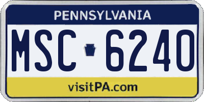 PA license plate MSC6240