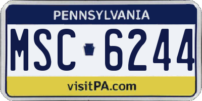 PA license plate MSC6244