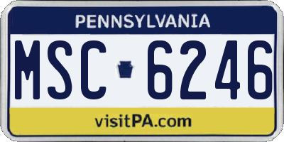 PA license plate MSC6246