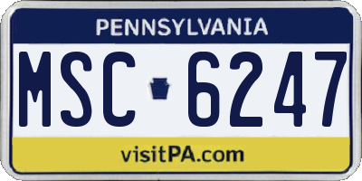 PA license plate MSC6247