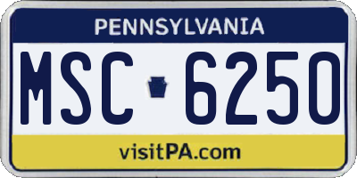 PA license plate MSC6250