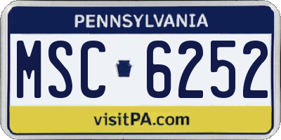 PA license plate MSC6252