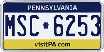 PA license plate MSC6253