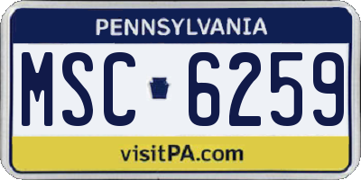 PA license plate MSC6259