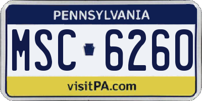 PA license plate MSC6260