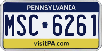 PA license plate MSC6261