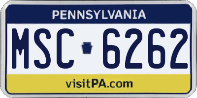 PA license plate MSC6262