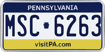 PA license plate MSC6263