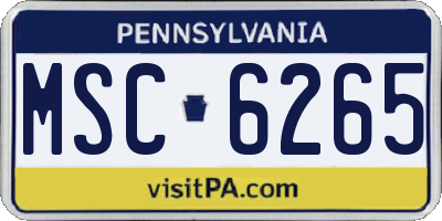 PA license plate MSC6265