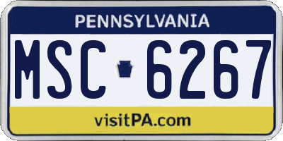 PA license plate MSC6267