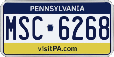 PA license plate MSC6268