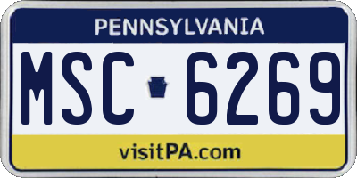 PA license plate MSC6269