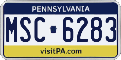 PA license plate MSC6283